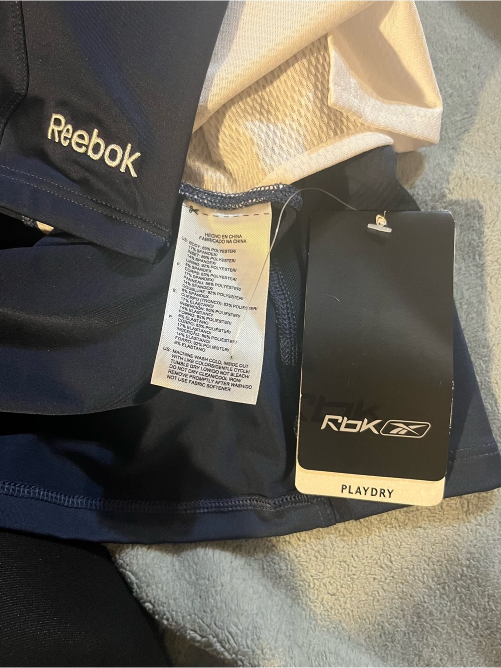 Reebok RbK Team Dress Athletic Navy/White Fit & Flare Playdry Size XS NWT’s - Picture 11 of 11